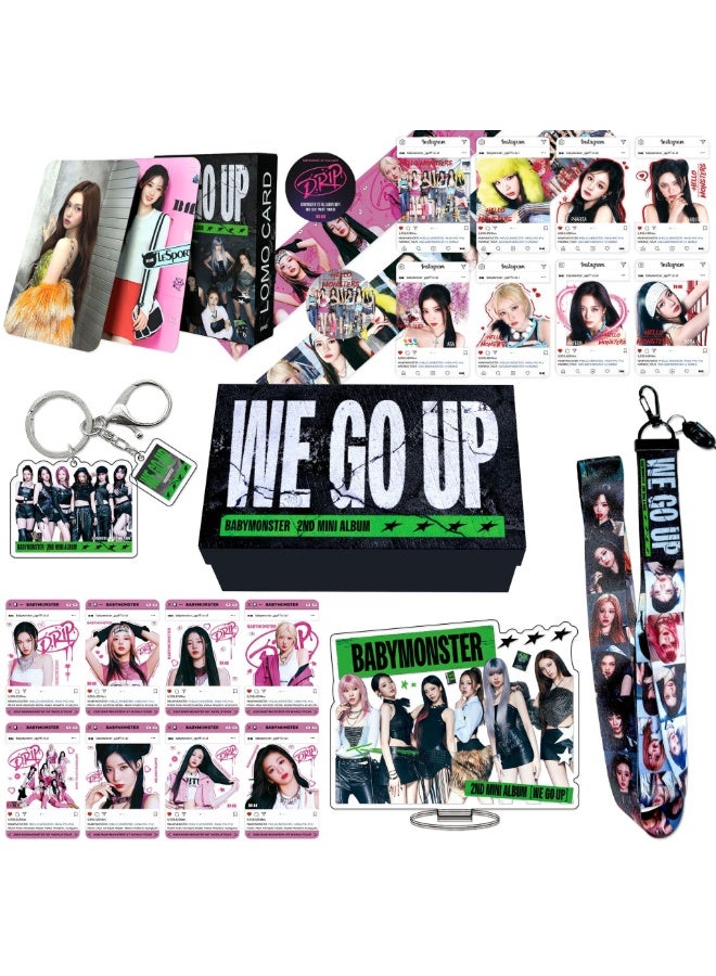 RTYY BABYMONSTER Album WE GO UP Gift Box With Lomo Cards, Acrylic Stand, Hand Account Tape, Keychain, Lanyard, Stickers, Photo Card - Image 1